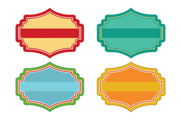 Four Colorful Blank Decorative Frames