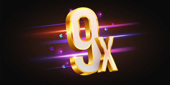 9x winner banner, promotion flyer, prize label.