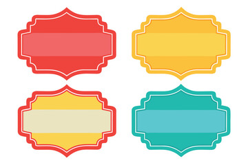 Four Colorful Ornamental Frames with White Outlines