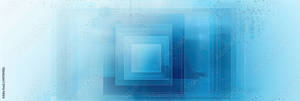 Poster Abstract Composition Featuring Gradient Rectangles Surrounding A Central Blue Rectangle In Varying Sizes