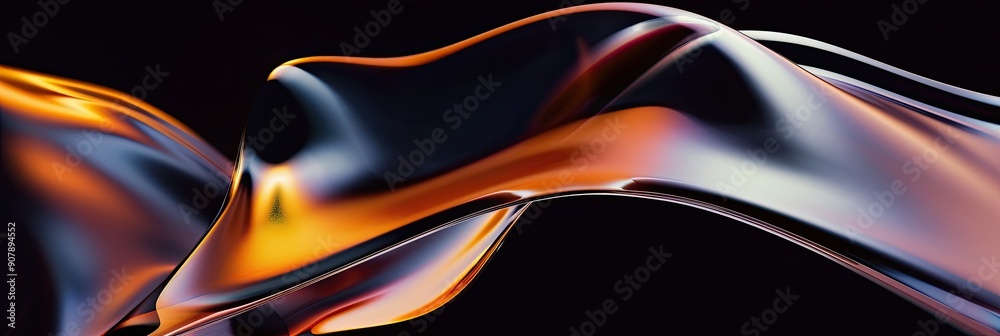 Poster Abstract Shape With Flowing Curves Against a Dark Background in High Definition