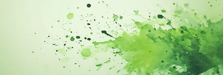 Obraz premium Green Watercolor Splatter Abstract Art