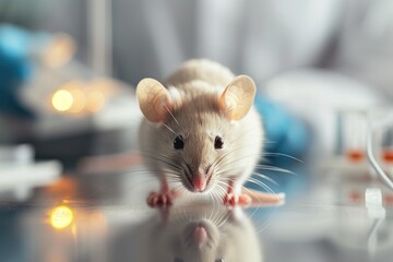 Research Scientist Monitoring Mouse Behavior in Laboratory
