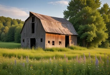 old barn in the field
