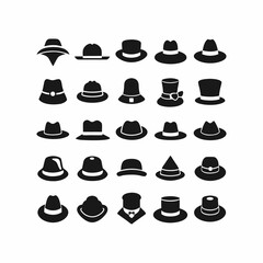 set of hats vector icon