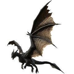 Fototapeta premium 3D rendered illustration of a majestic dragon isolated on transparent background