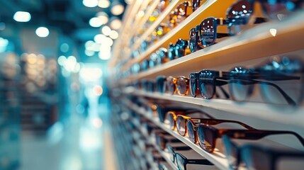 Retail Wall of Eyewear in Optical Store