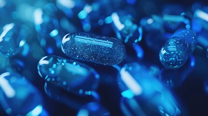 Digital Vitamin Structure in Futuristic Blue Tones