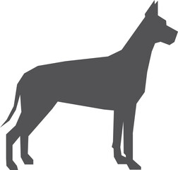 Great dane dog breed black silhouette. Animal icon