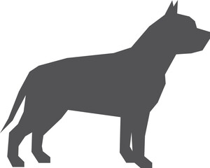 Pit bull black silhouette. Pet icon. Dog logo