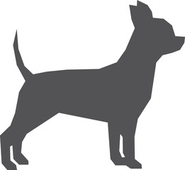 Chihuahua black silhouette. Dog breed side view