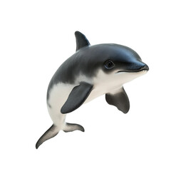 Obraz premium A vaquita porpoise gracefully swims, showcasing its unique features and agility in the vibrant waters of its natural habitat