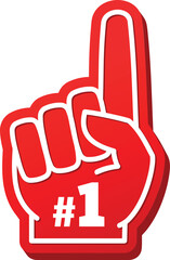 Obraz premium Red foam hand. Sport best fan finger