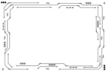 Black control panel abstract modern technology futuristic interface hud ui on white background. © Sumeth