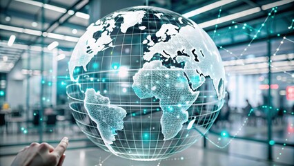 futuristic technology concept globe touching image robotics 