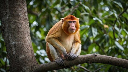 Fototapeta premium a monkey sitting on a tree