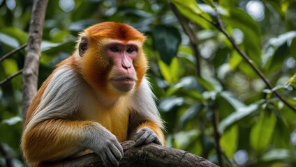 Obraz premium a monkey sitting on a tree