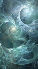 Intricate swirling patterns with blue and green hues