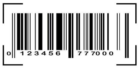 Realistic barcode icon on a white background. Vector design. Vector set.