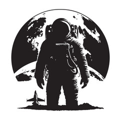 Astronaut silhouette vector icon.