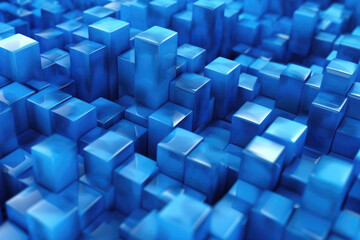 Obraz premium generated illustration of abstract blue cubes background