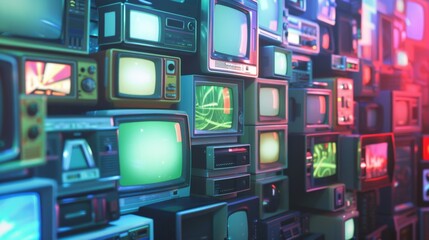 Retro Televisions Wall.