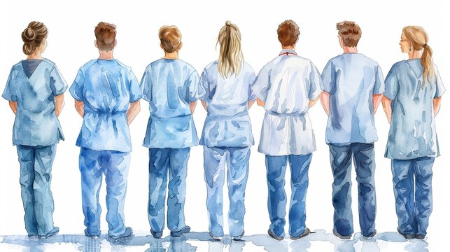 Doctors NHS strike watercolor style