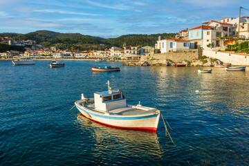 Fototapeta premium The Kokkari Harbour view in Samos Island of Greece