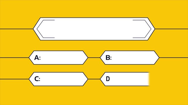 Quiz Neon Line Animation with option selection on Yellow Background