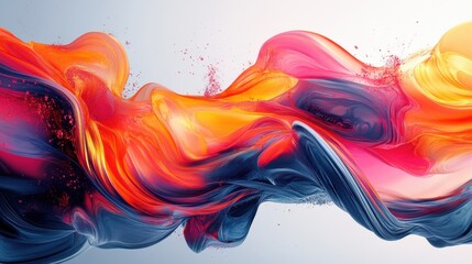 Obraz premium Abstract fluid shapes in vibrant colors, organic shapes, dynamic and modern