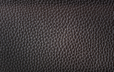 Black leather texture background, close up leather backdrop