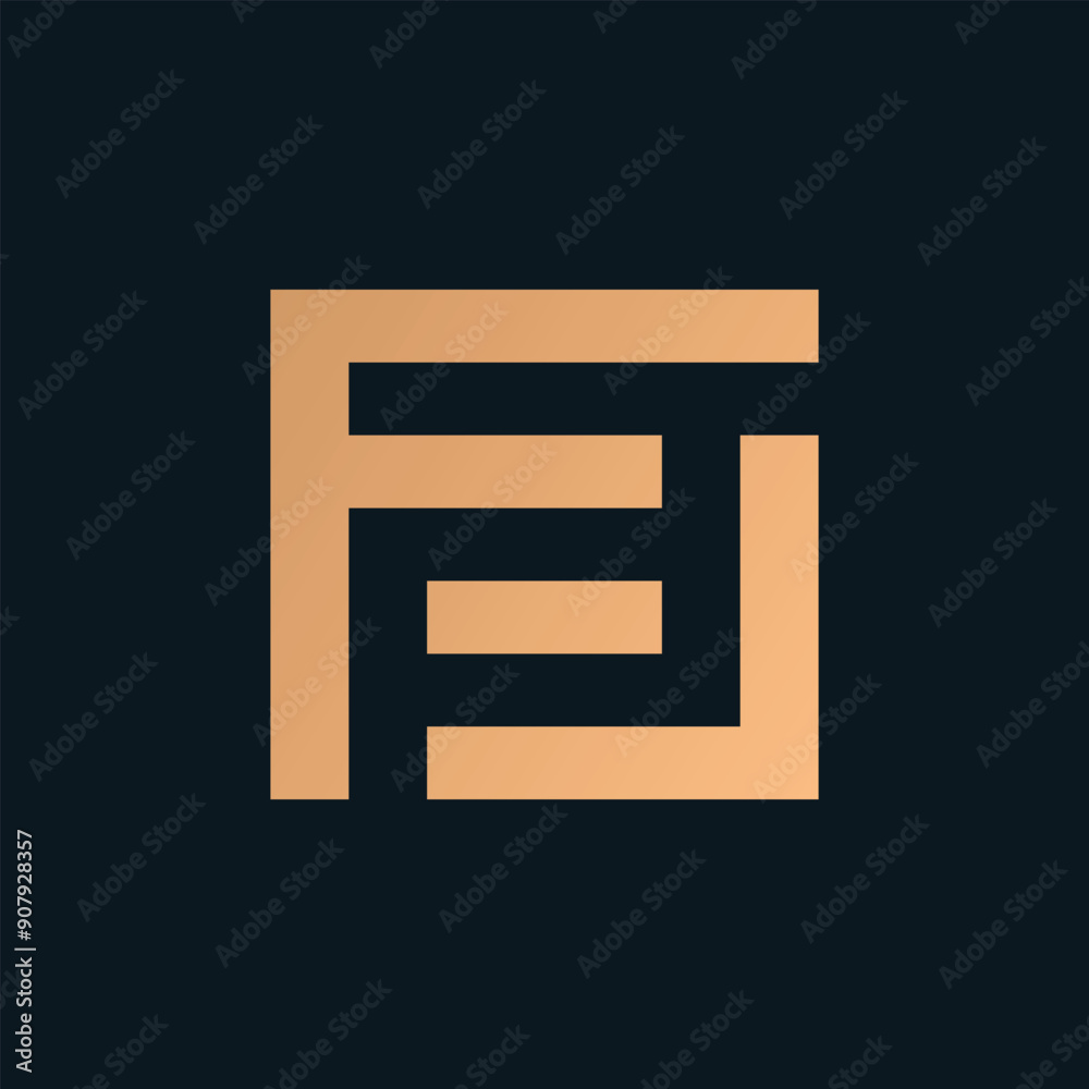Fototapete ff logo design concept with background. initial based creative minimal monogram icon letter. modern 