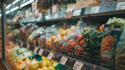 Fresh Produce in a Supermarket Aisle.