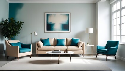 modern living room with sofa