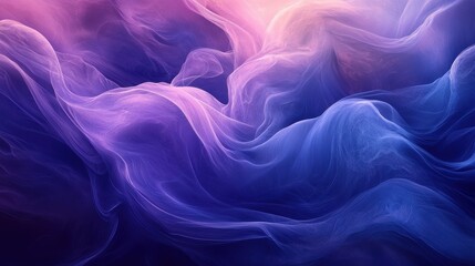 Obraz premium Abstract fluid shapes in deep blues and purples, organic shapes, calming and serene