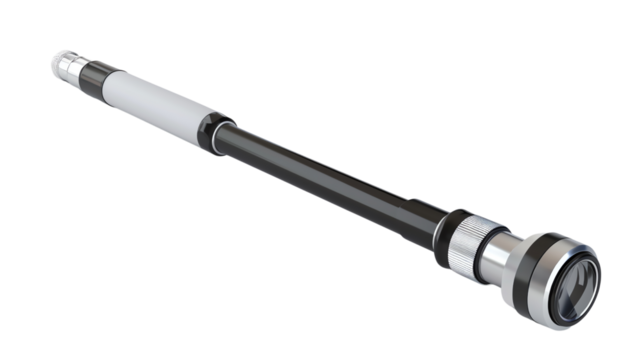 High-resolution image of a modern telescopic antenna rod suitable for communication devices, showing detailed design and structure on a white background.
