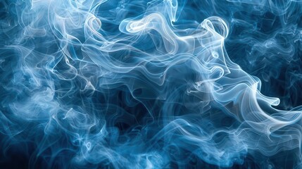 Fototapeta premium Smoke trails forming intricate patterns on a dark background, Abstract Backgrounds, ethereal smoke art