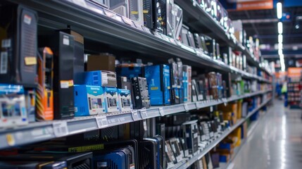 Electronics Products on Store Shelves.