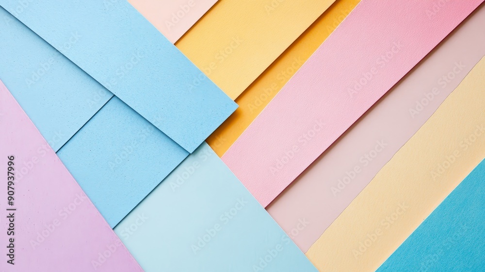 Poster a vibrant and geometric abstract background featuring a pattern of overlapping colorful papers in sh