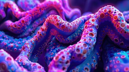 Colorful Luminous Claymation Forms in a Surrealistic Grotesque Setting at Night