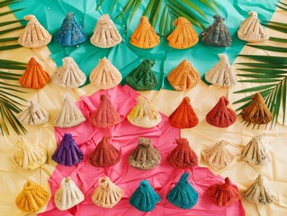 Medium shot of a colorful makarsankranti poster, themed background, bright tonality. 