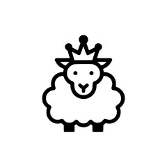 sheep king animal modern logo vector illustration template design