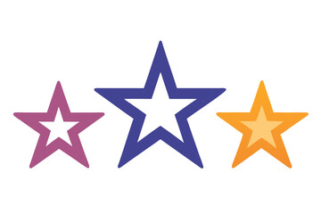 Obraz premium Three Colorful Stars with White Centers