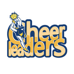 cheerleaders team logo design template