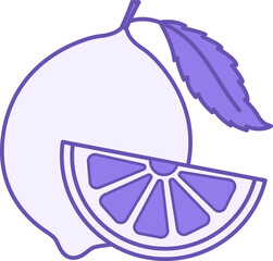 Lemon Color Icon. Vector Icon. Natural and Organic Food. Sweet Dessert. Fruit Concept