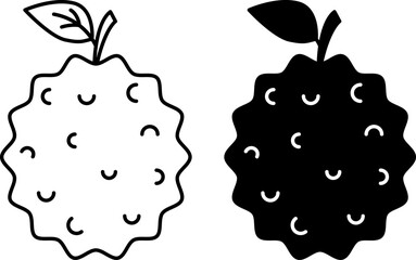 Lychee Icons. Black And White Vector Icons. Natural And Organic Food. Sweet Dessert. Fruit Concept