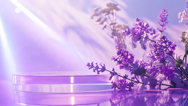 Purple Lavender Flower Product Display Background