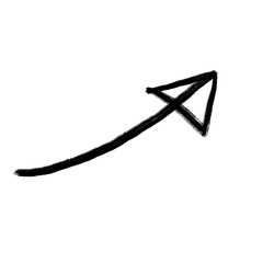 black arrow marker isolated png mark hand draw