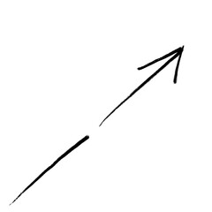 black arrow marker isolated png mark hand draw
