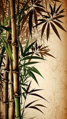 brown bamboo leaves abstract background design copy space illustration art